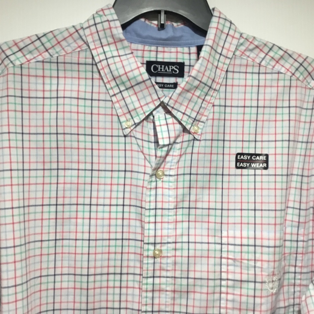 Chaps White Multi Button-down Shirt Big & Tall NWT